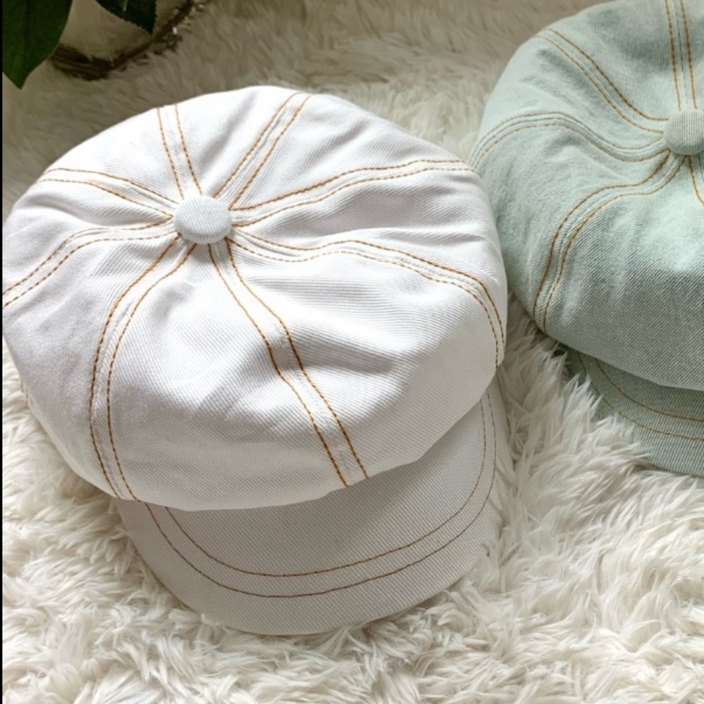 NWT Free People Blakey Bubble Cadet Hat in Ivory White - Picture 15 of 15